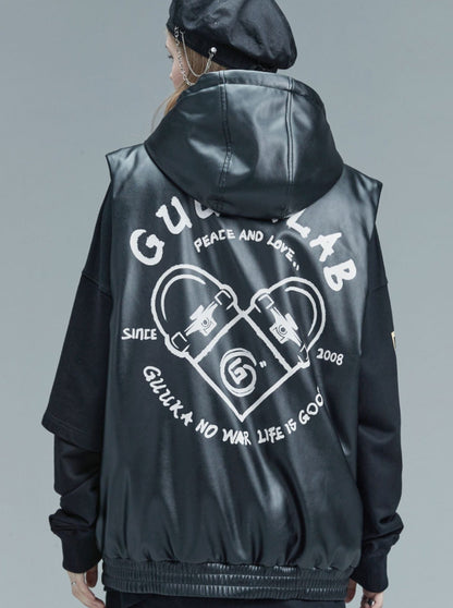 Logo Vest Leather Bag Print