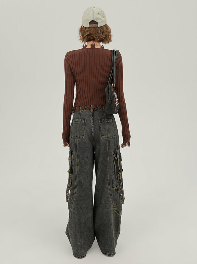 Slim American Tassel Retro Cardigan Breasted Single