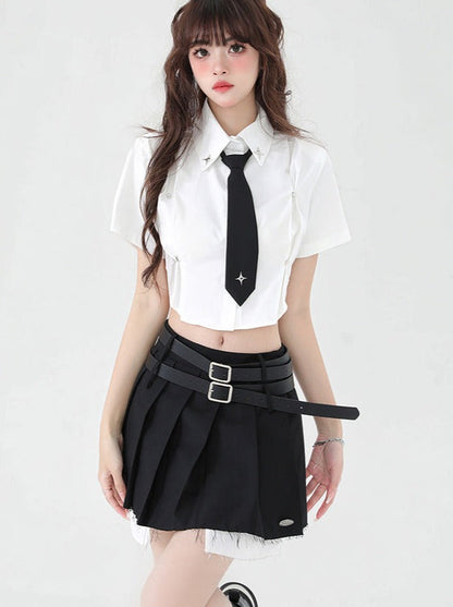 Style Shirt American Short College Tie