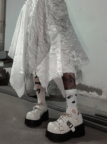 Punk Lolita Platform Toe Devil Shoes Gothic Round Trap