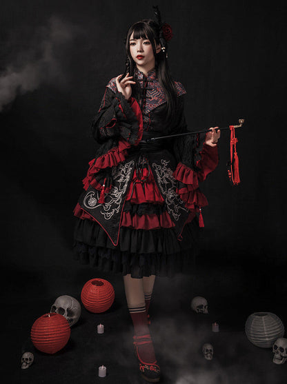 China Lolly Tago Gothic Cape + Long Jacket + Camisole + Skirt + West Band