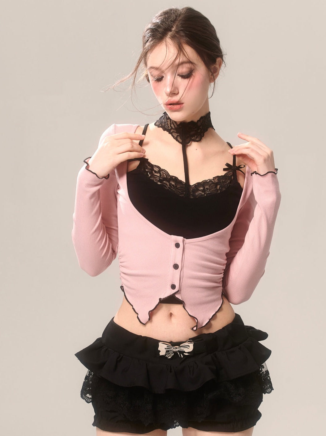 Cardigan Romantic Open-neck