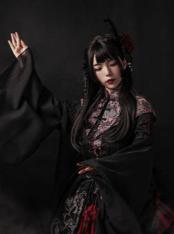China Lolly Tago Gothic Cape + Long Jacket + Camisole + Skirt + West Band