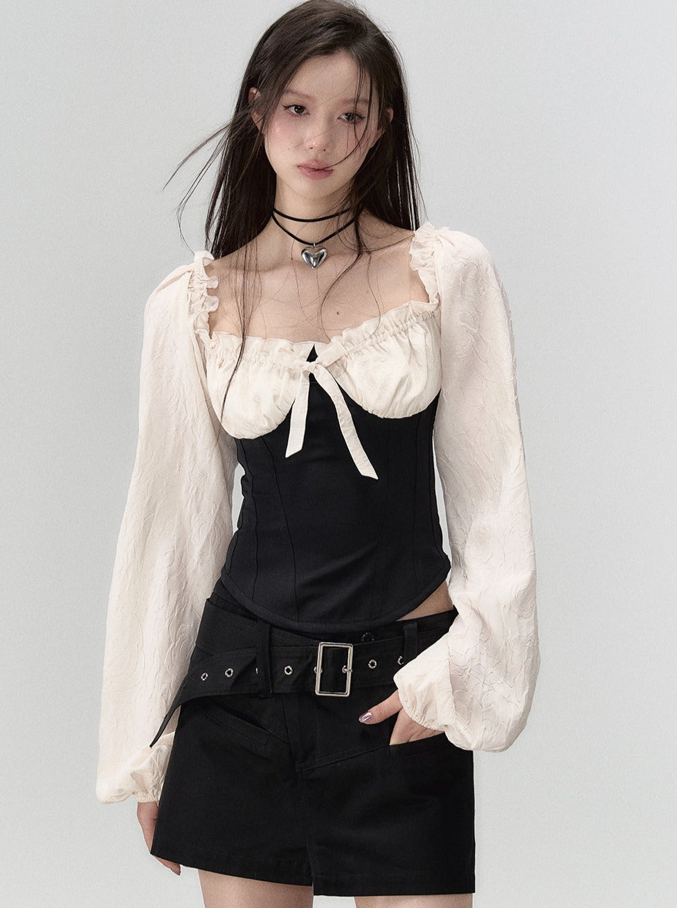 Belt Girl Black Pants Fashion Hot Skirt