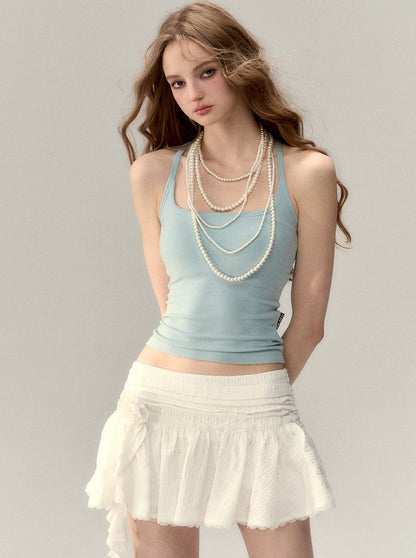 Camisole en tricot à bretelles pour fille sexy