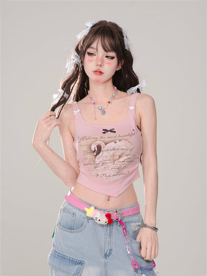 Cookie Moose Top Swan Slim Sleeveless Suspender