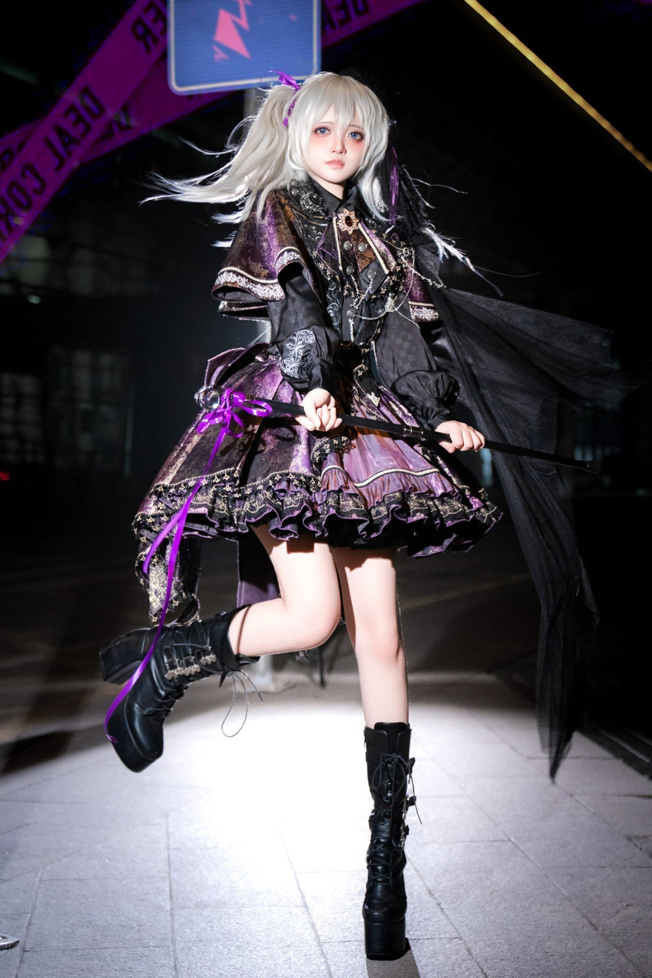 Set Pre-order Gold Cape Up product Phantom Black Purple Small Dress Kaito