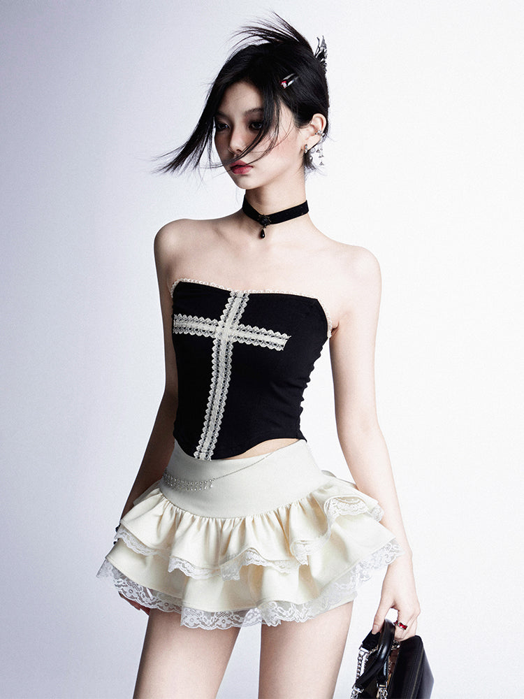 High Skirt Hoodie Cross Spice Top Sweet + Waist Mini Tube Cool
