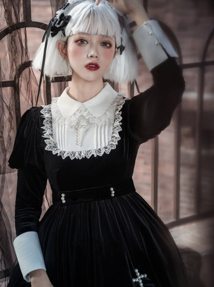 Velvet Gothic Maid Cross Dress Dark Lolita