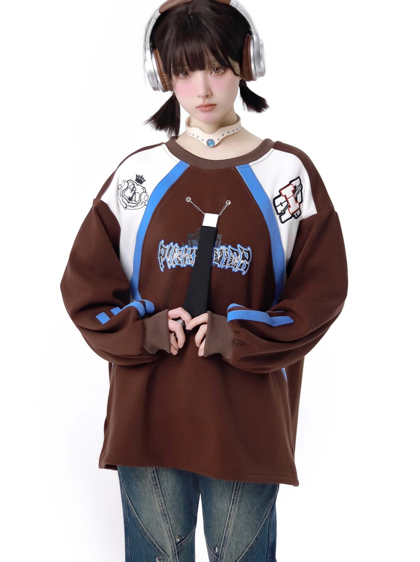 Color Sweatshirt American Retro Loose Contrast