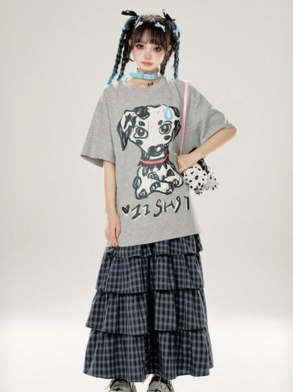 Tutu-Kuchen mit Karomuster, schwarzer, lila Rock