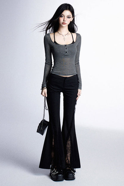 Spicy Lace Micro Flared Pants