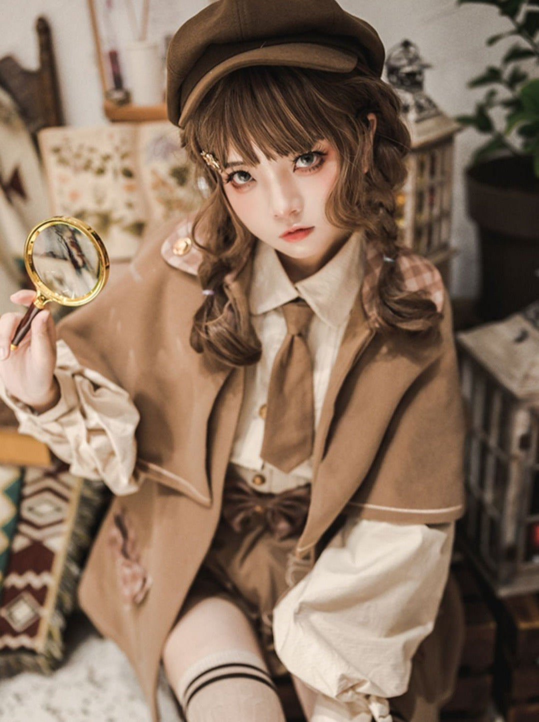 Retro Detective Wool Cloak Jacket