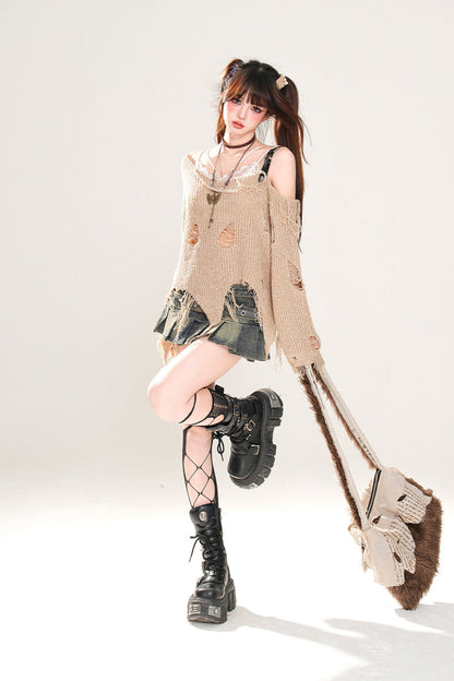Skirt Pleated Y2K Denim Line