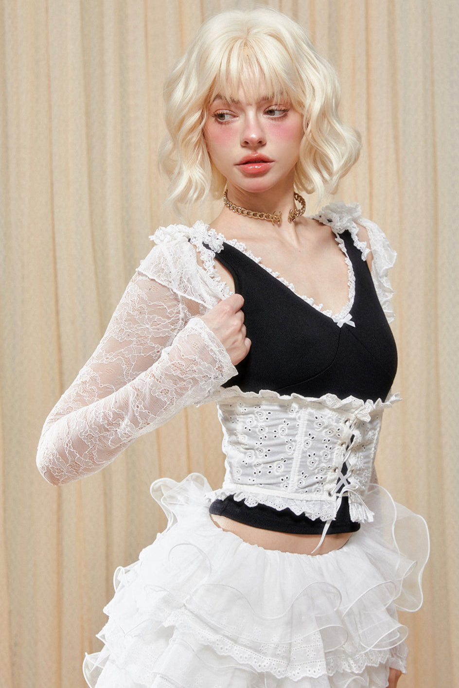 Lace Cardigan Short Sheer Ultra