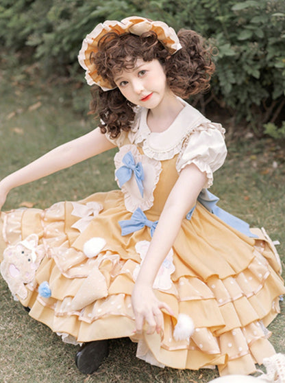 Bare Cheese Dress Tiered Lolita Doll Sleeve Puff Shirt