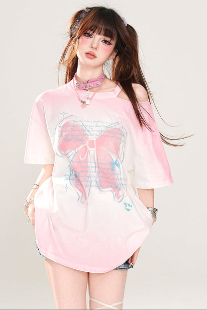 Trägerloses T-Shirt mit Schleife Melody