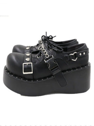 Punk Lolita Platform Toe Devil Shoes Gothic Round Trap