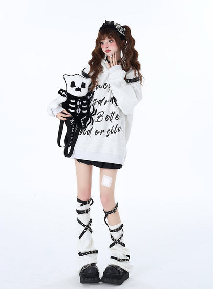 Print Street Hoodie Leather Buckle Hooded American Graffiti Spider
