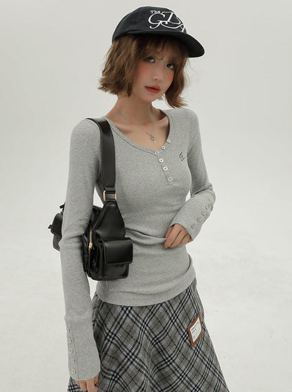 Vネック レトロT アメリカンロング