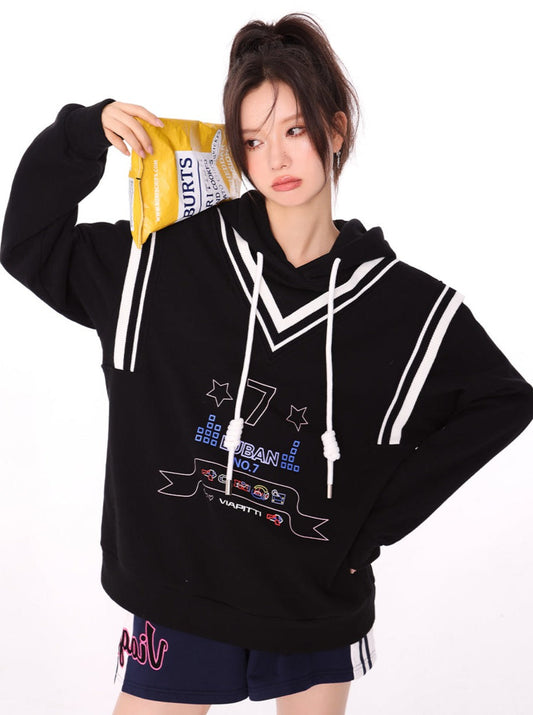 Seven Logo Mode Sweatshirt Hooded Hoodie