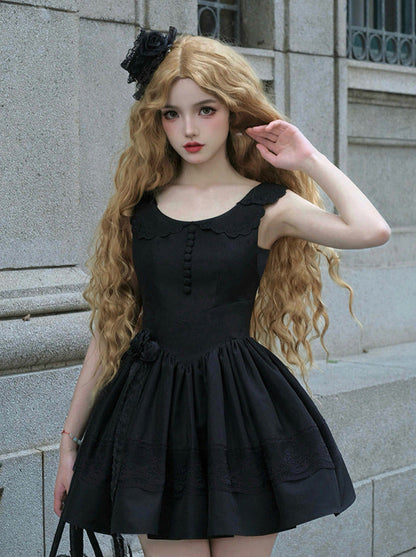 Chemisier en dentelle blanche + veste noire, robe classique noire, style gothique et nuit à volants, voyageuse