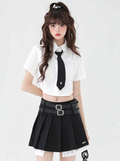 Style Shirt American Short College Tie