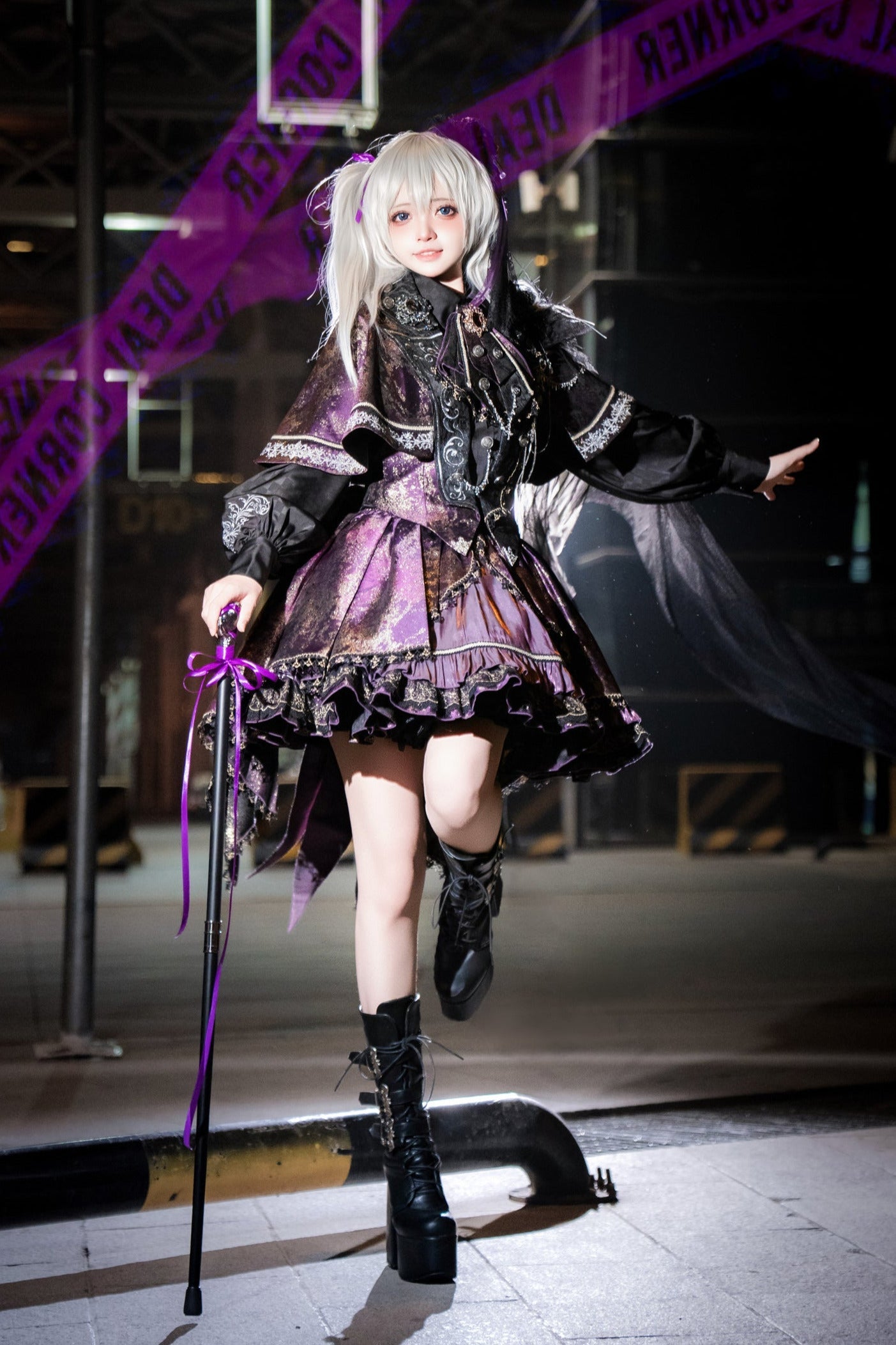 Set Pre-order Gold Cape Up product Phantom Black Purple Small Dress Kaito