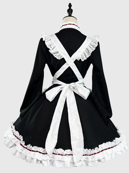 Dress Monochrome Maid Frilled