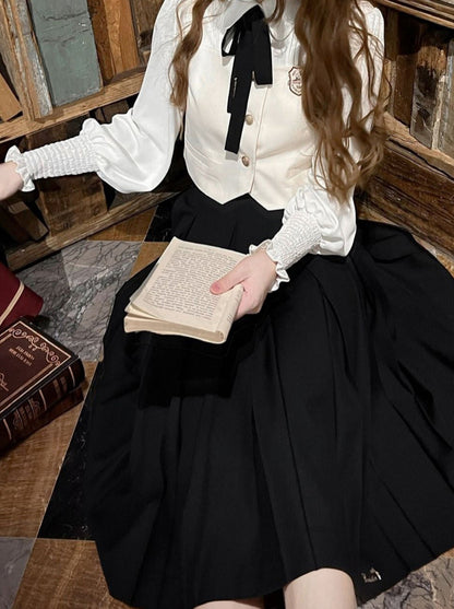 Shirt Long Skirt Elegant Cape Vest Christine