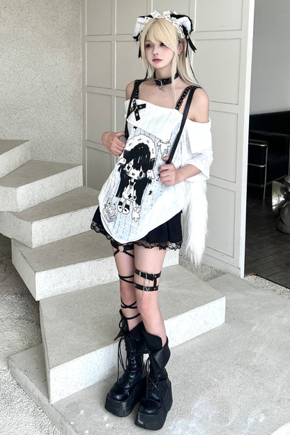 Sweet Top Print Smock Anime