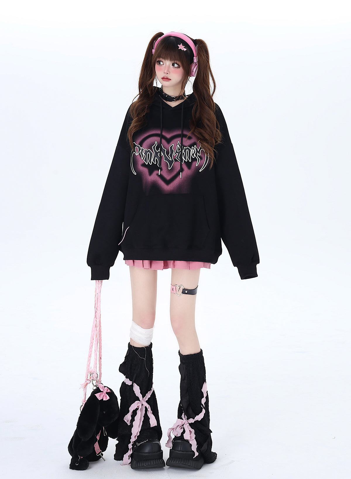 Sweat à capuche surdimensionné avec lettres « Love American »