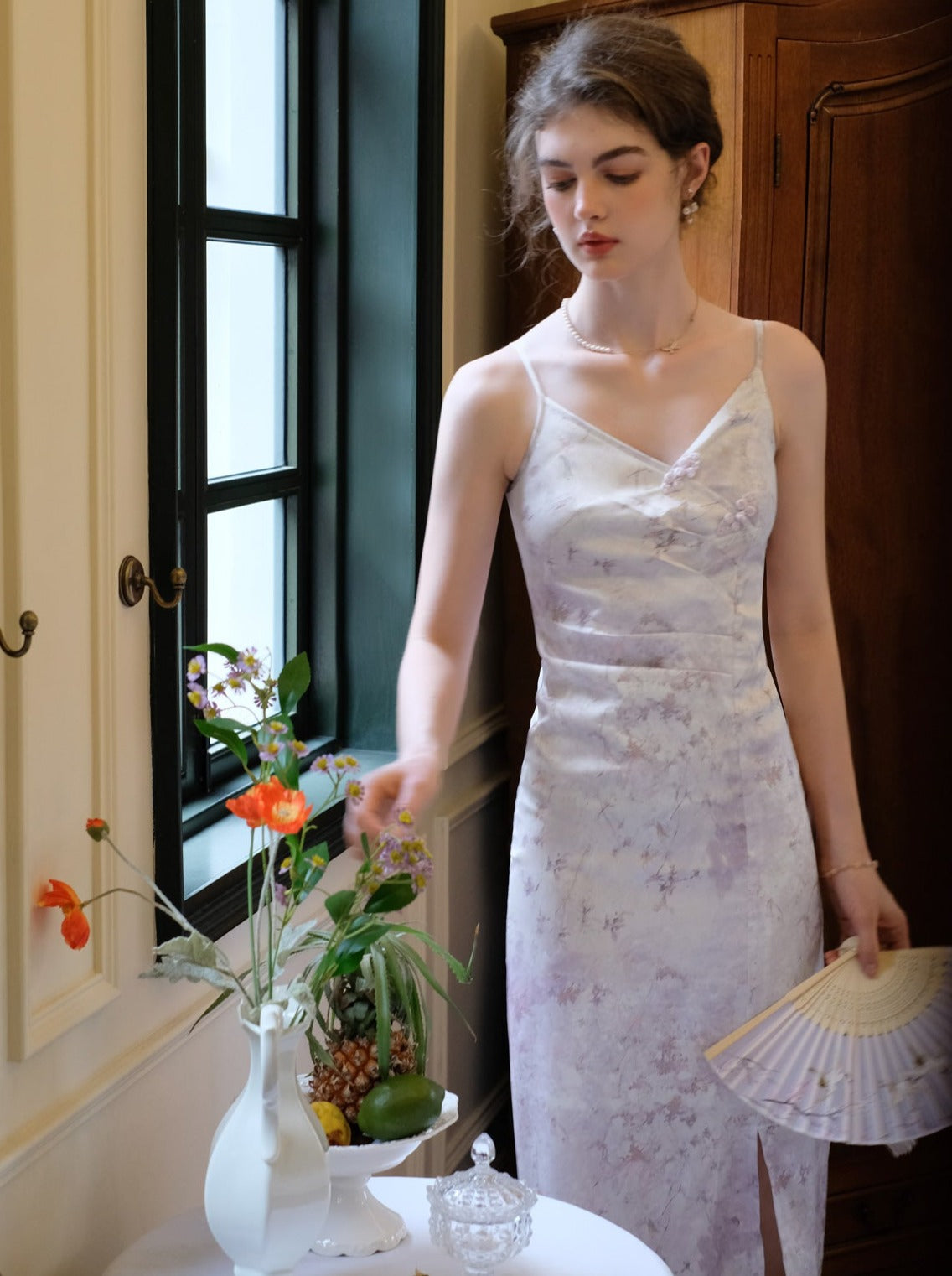 Retro Purple Flower Sheer Dress Cardigan China