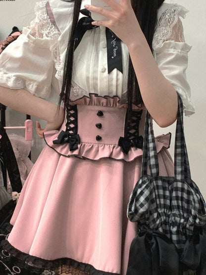 Race Shear Shoulder Cape Mine Ribbon Shirt