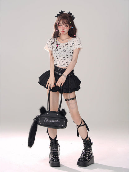 Spitzenband T-Shirt Girly Slim