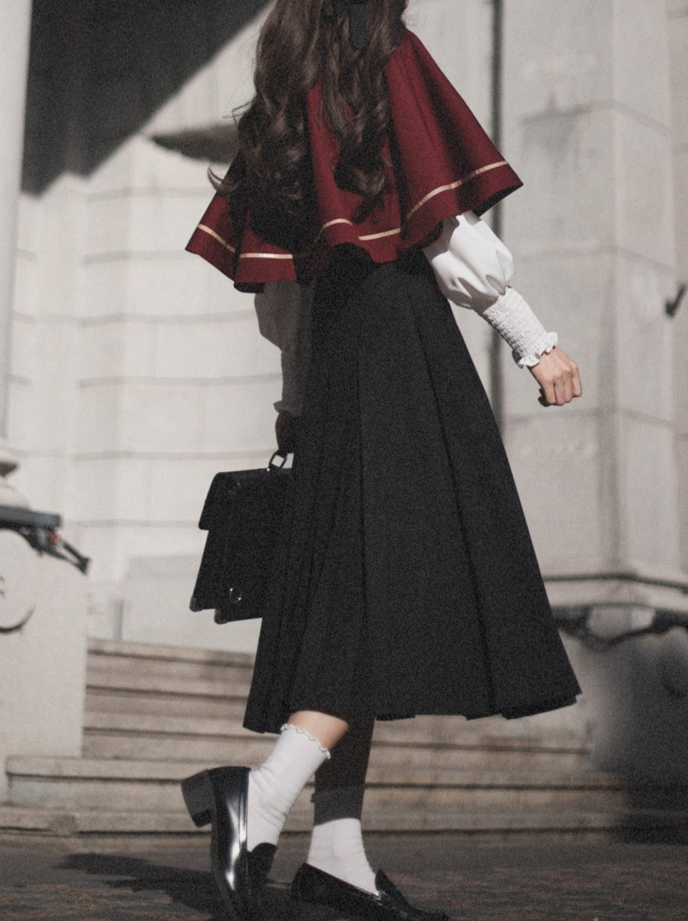 Shirt Long Skirt Elegant Cape Vest Christine