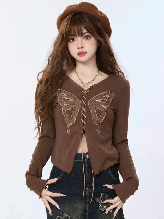 Top Butterfly Inner Retro Design American Strap
