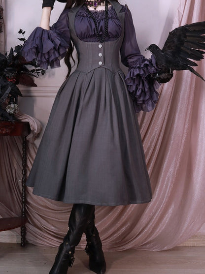 Retro + Brest Skirt Classical Elegant Shirt Lolita Frilled Elegant
