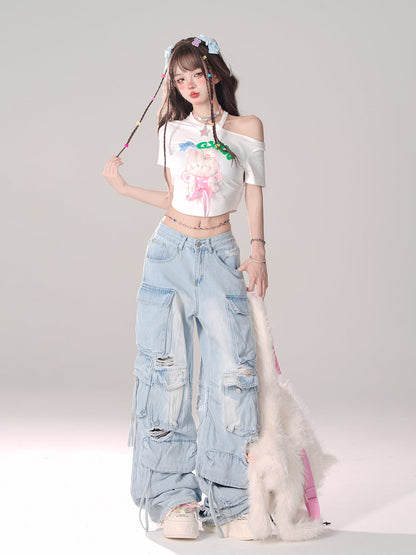 T-Shirt Sommerhase Sweet Off-Shoulder