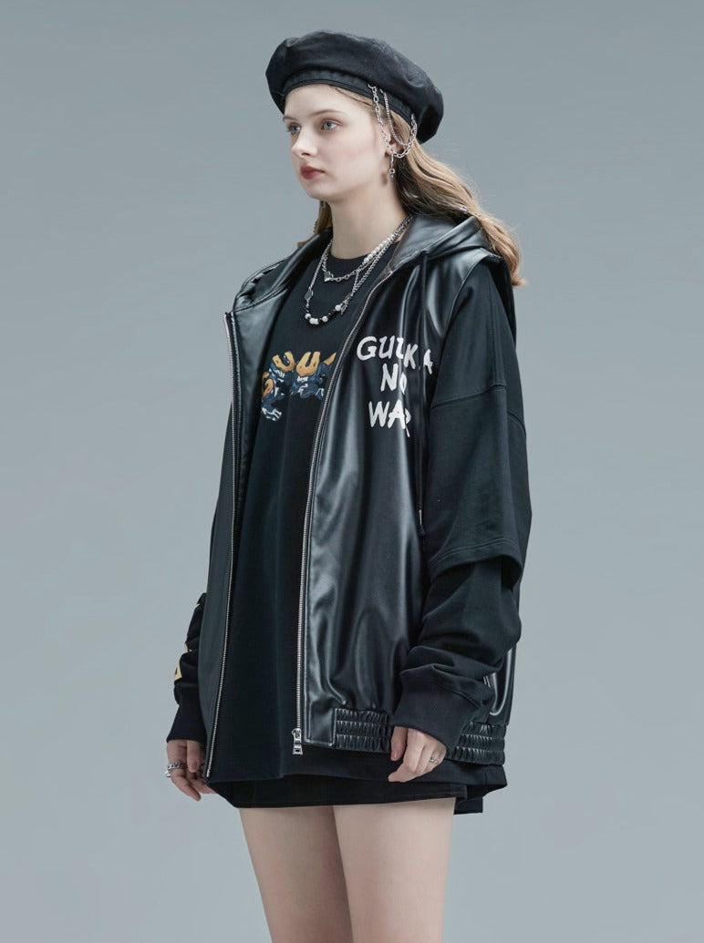 Logo Vest Leather Bag Print