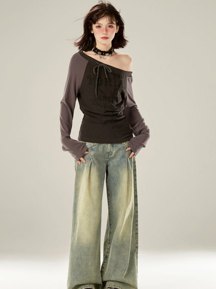 Pantalon ample Osh à taille large croisée