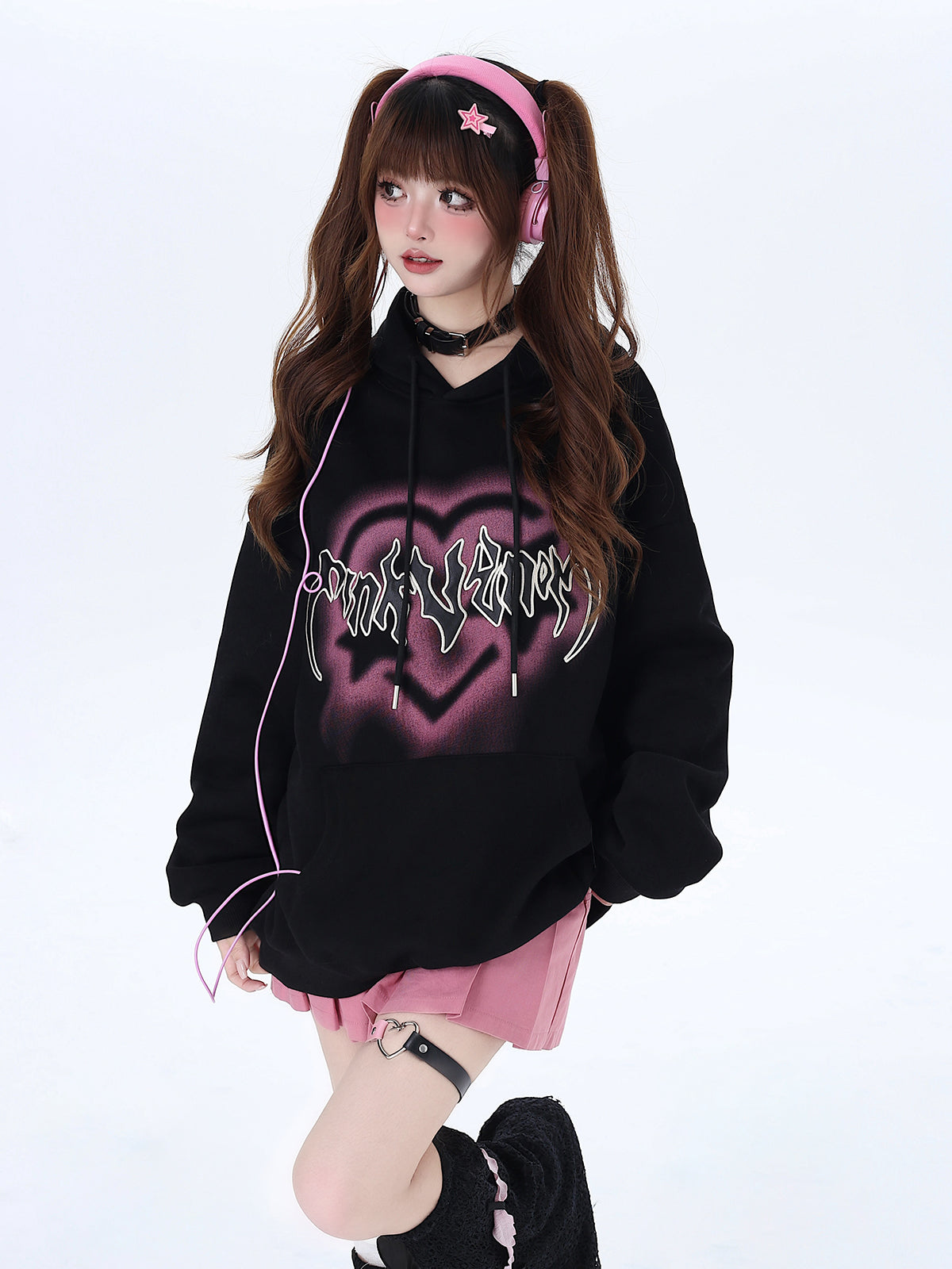 Sweat à capuche surdimensionné avec lettres « Love American »