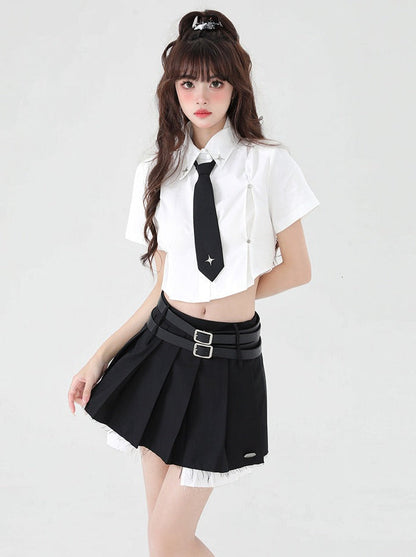 Style Shirt American Short College Tie