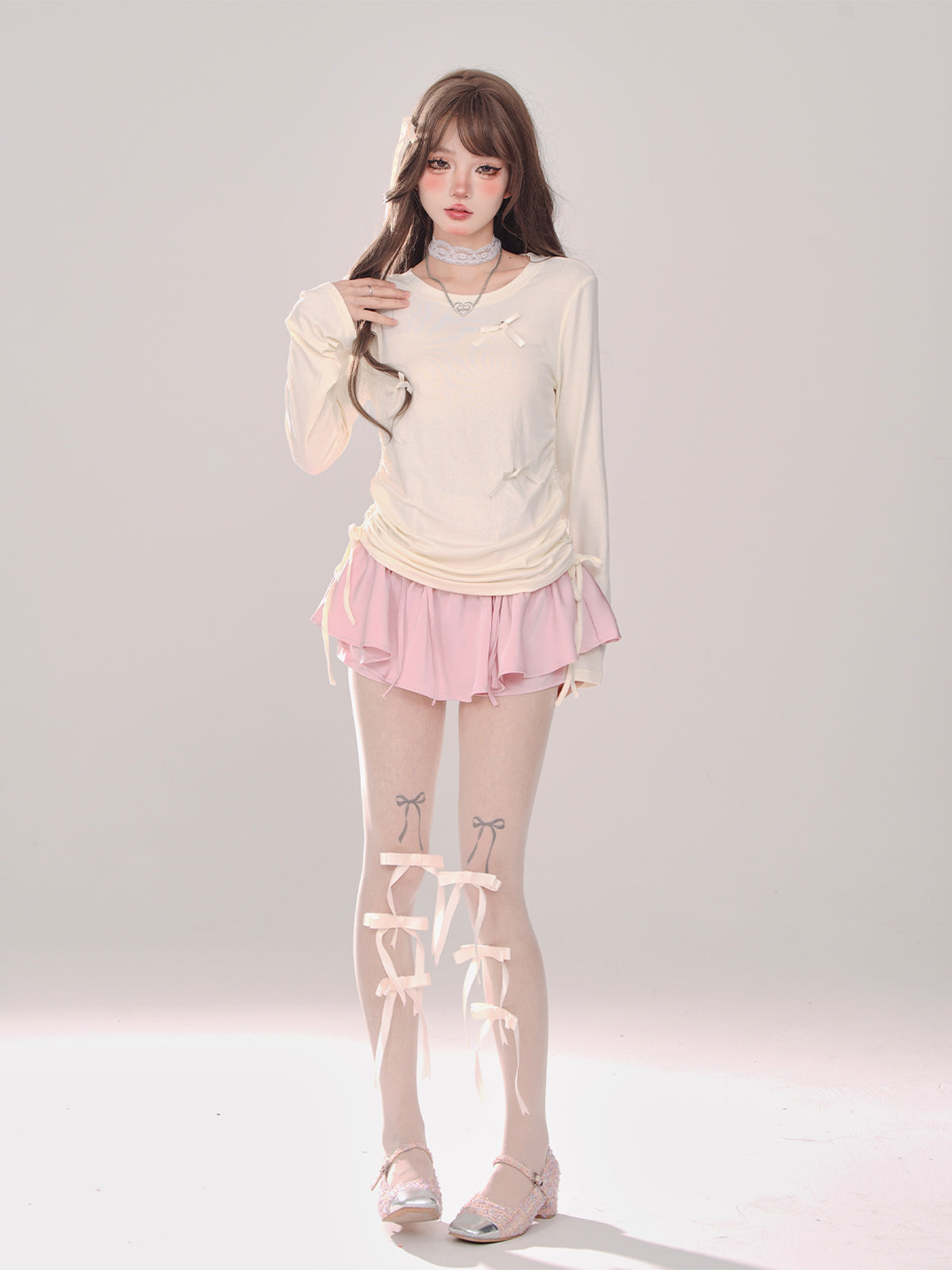 Sweet Long Ribbon Drawstring T