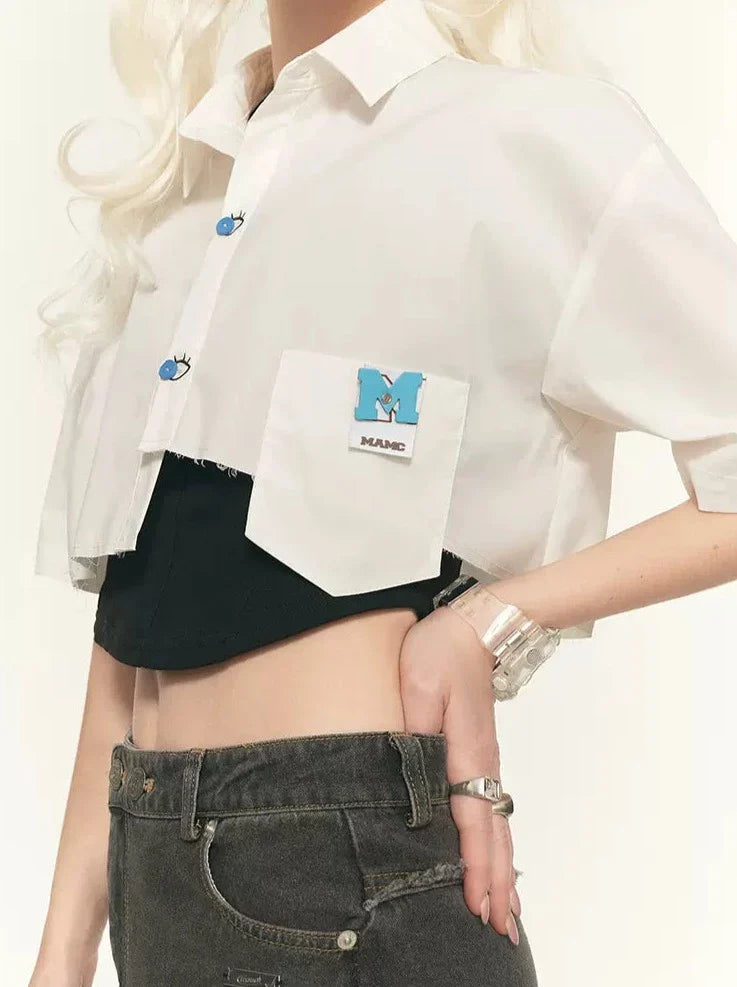 Design Shirt Eye Short Blue Cloak