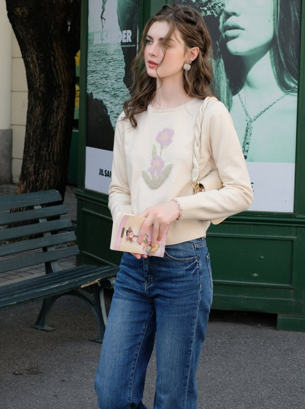 Sweater Paris Flower Tulip Shop Queen French