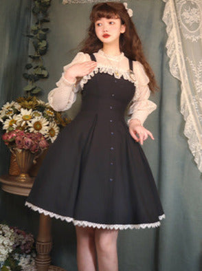 Song Love Elegant Dress Short/Long Lolita Reservations Black Piano Satin Sass
