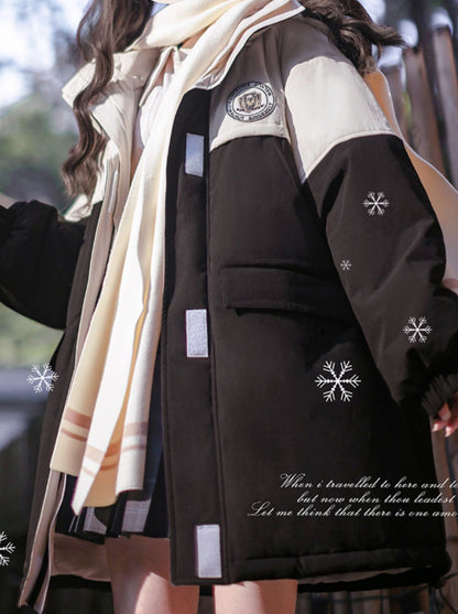 Veste blanche style pingouin à capuche style collège
