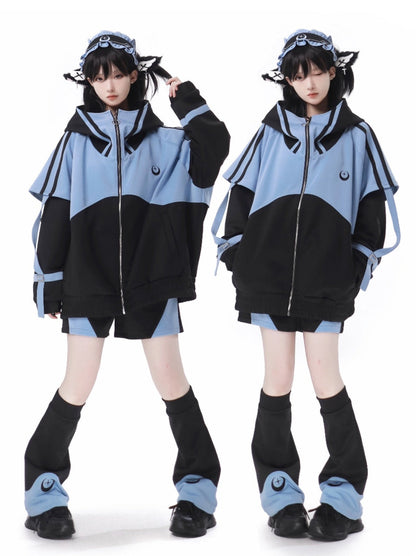 Leg Shorts Jacket Subculture Warmers Headband Dark Pants Sporty