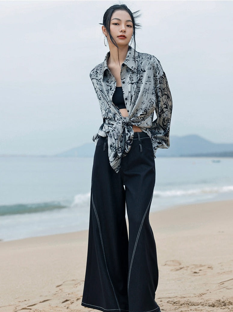 Waist Low Mode Pants Dark Retro